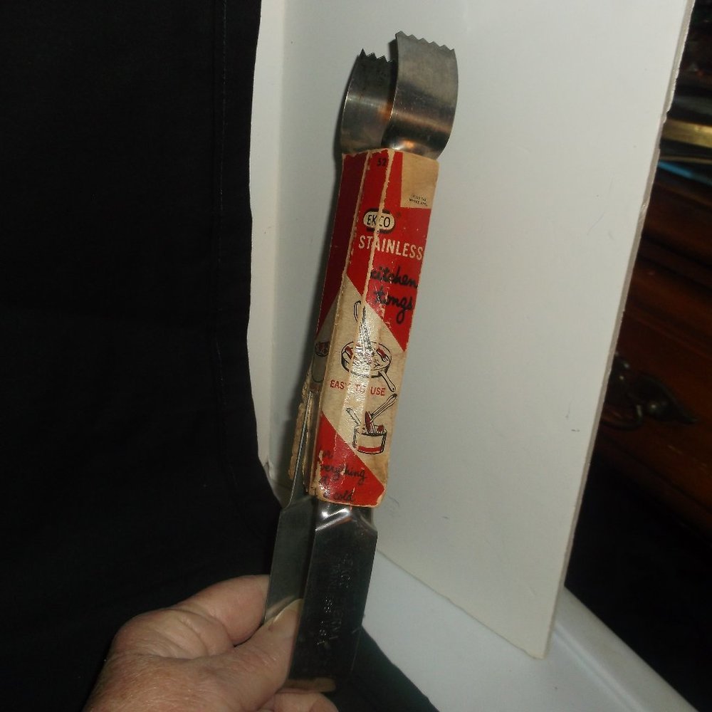 1959 new old stock stainless steel tongs